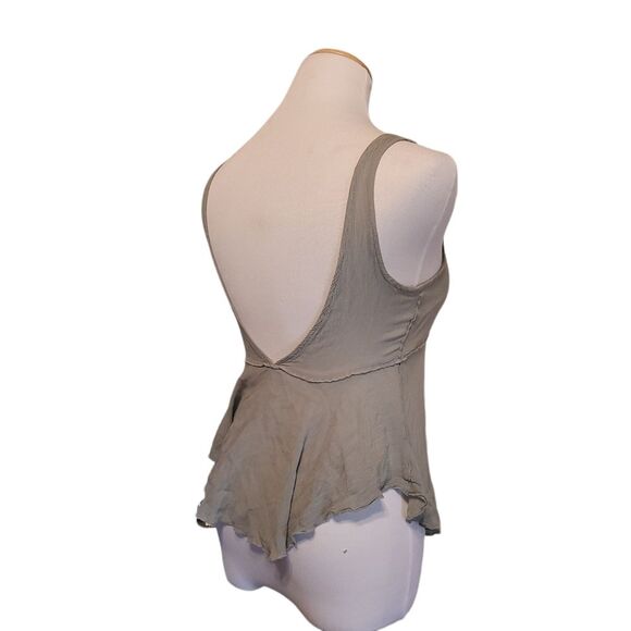 Free People Intimately Top Womens XS Grey Green Crinkle Boho - Picture 7 of 10